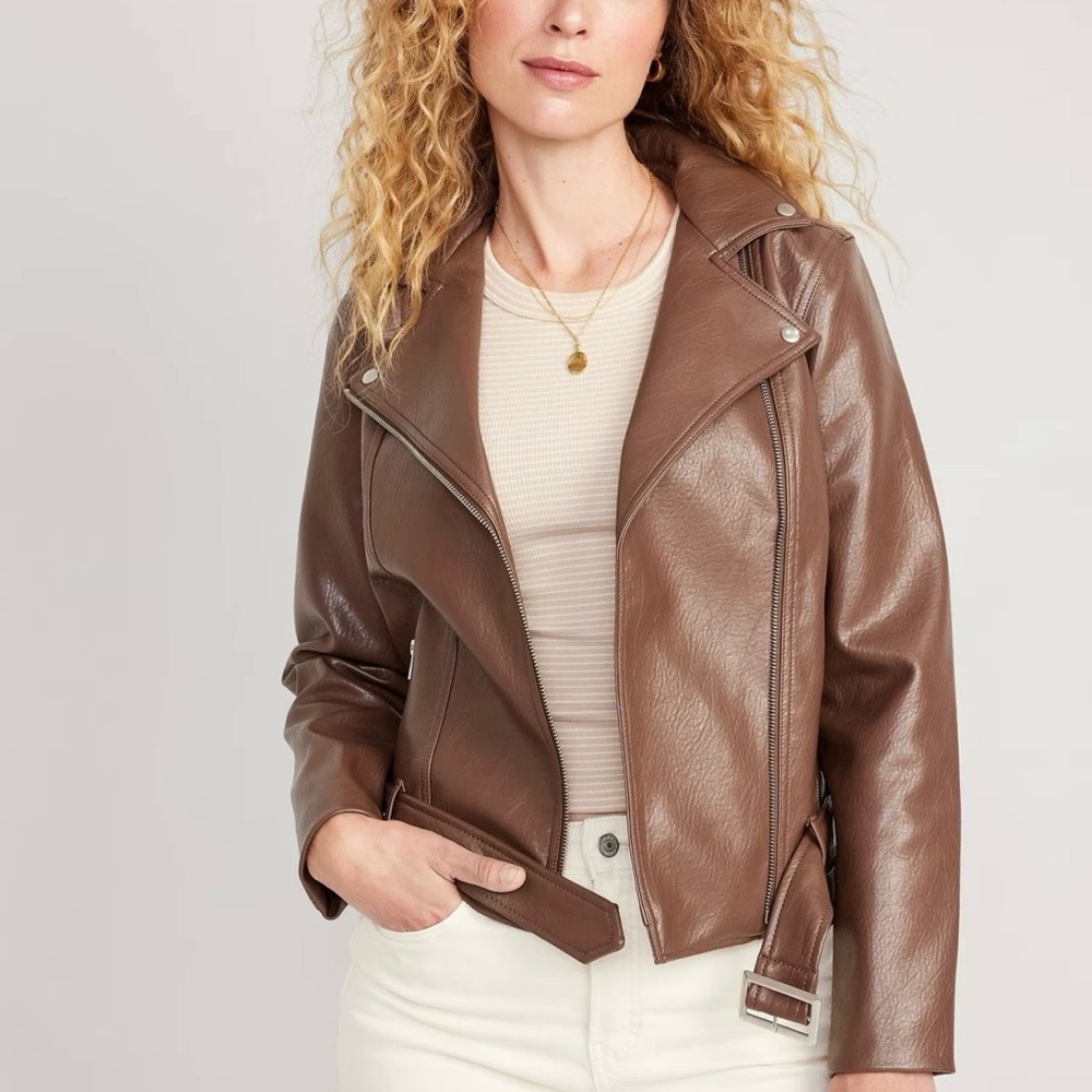 Old Navy Brown Faux Leather Jacket